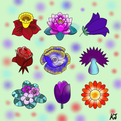 꽃들 | K.jin | Digital Drawing | PENUP
