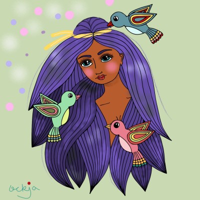 A bird-loving girl♡ | ockja | Digital Drawing | PENUP