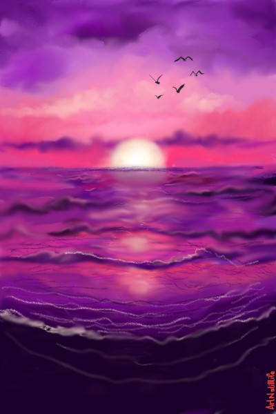 océano púrpura líquido... | ArtNstillLife | Digital Drawing | PENUP