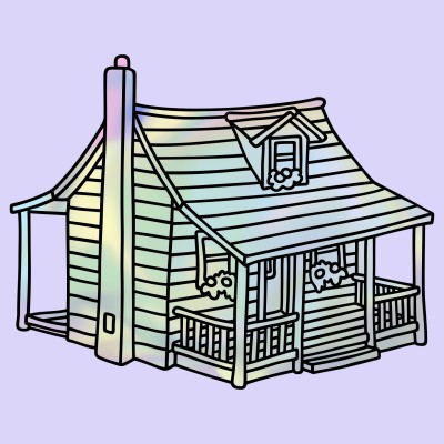 tie die house and lavender background for  | EMO---KID | Digital Drawing | PENUP