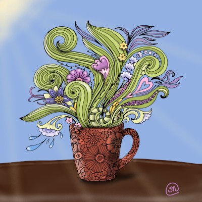 Exotic Flowers and Pot | NewtonLaws | Digital Drawing | PENUP