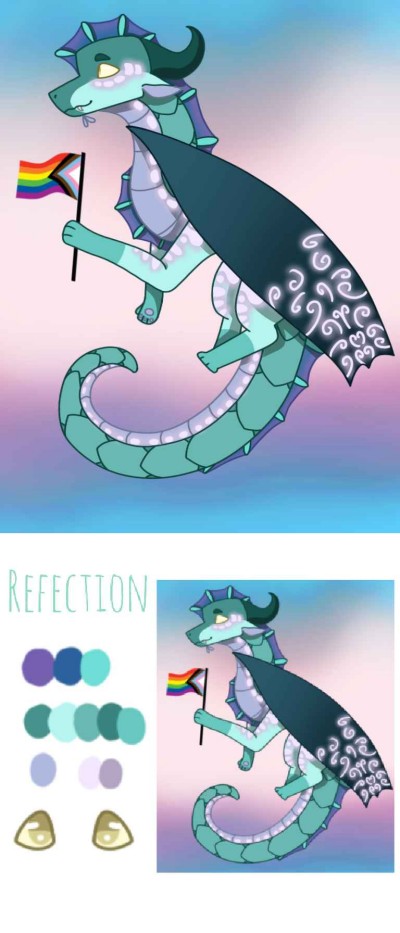 reflection early pride month OC + guide | -.echo.- | Digital Drawing | PENUP
