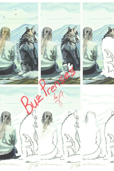 The Process of "Lady mountain and wolf" | Buzprenses | Digital Drawing | PENUP
