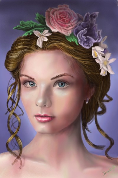 Portrait couronné de fleurs | Doodilight | Digital Drawing | PENUP