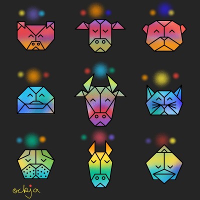 Rainbow animals ♡ | ockja | Digital Drawing | PENUP