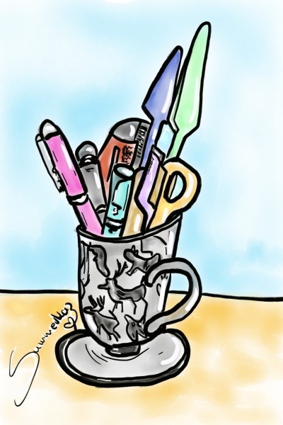 Stationery in a Cup | SummerKaz | Digital Drawing | PENUP