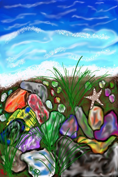 Colorful rocky beach | Jules | Digital Drawing | PENUP