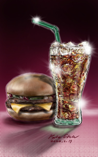 The Cheeseburger and Coke | Pato.Cha | Digital Drawing | PENUP