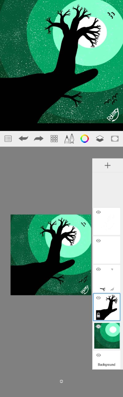 moonart with old and dead tree | cosmo | Digital Drawing | PENUP