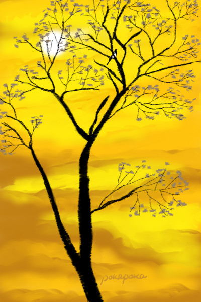 Yellow flower sky (색이 예뻐서 꽃으로 표현)  | pokapoka | Digital Drawing | PENUP