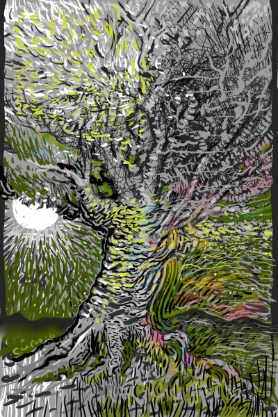 tree under full moon light | carles | Digital Drawing | PENUP