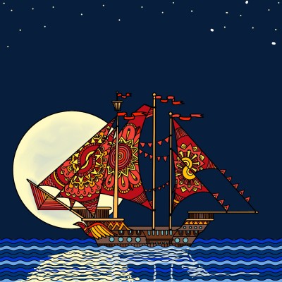 Full moon sailing | Diana | Digital Drawing | PENUP
