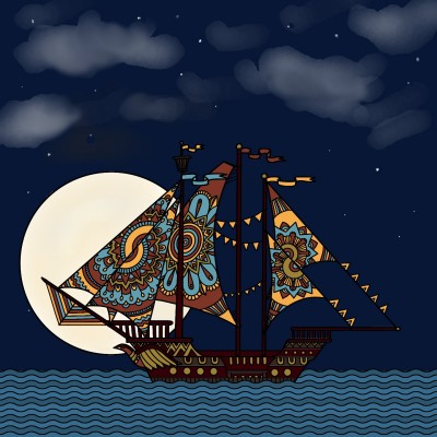 ONe LoNeLy ShiP PAssing In ThE MooNligHt | Mrs.B | Digital Drawing | PENUP