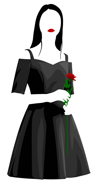 Black dress and rose flower | Kine | Digital Drawing | PENUP