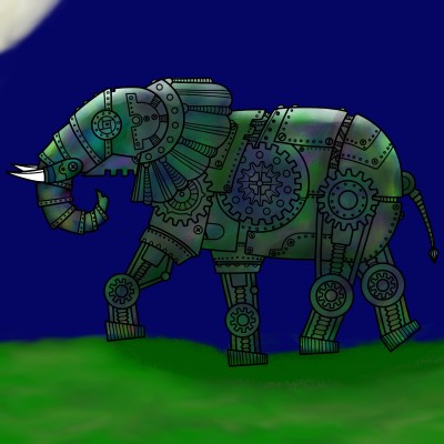 Elephant at night  | lisa | Digital Drawing | PENUP