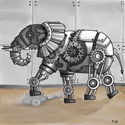 when bionic elephant run amok | tinie | Digital Drawing | PENUP