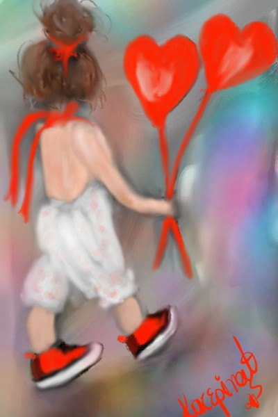 baby walking with balloons  | Katerina78 | Digital Drawing | PENUP