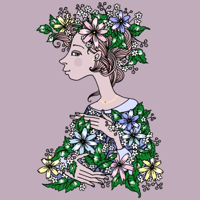 Lady  draped in Flowers  | Trish | Digital Drawing | PENUP