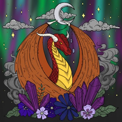 Dragon with aurora borealis | Skelly | Digital Drawing | PENUP