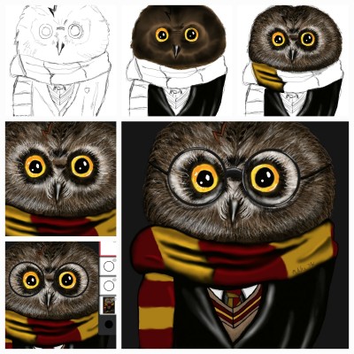 Harry owl drawing | FiXi | Digital Drawing | PENUP