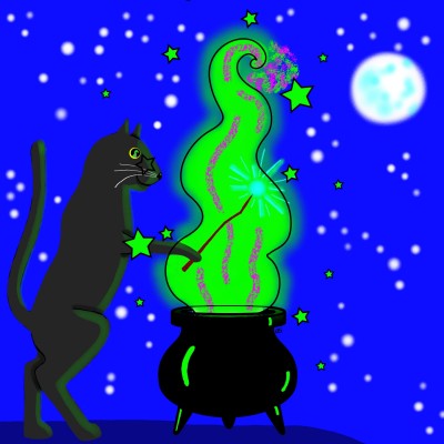 Cat Magic, Spells And Stars | Bekkie | Digital Drawing | PENUP