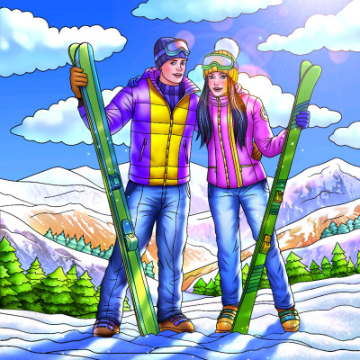 スキー   カップル | Gaycouple | Digital Drawing | PENUP