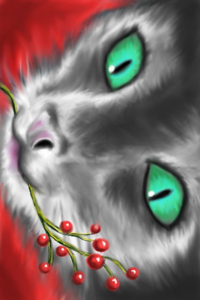 Red and green  my cat "Gala"  | Retratarte | Digital Drawing | PENUP