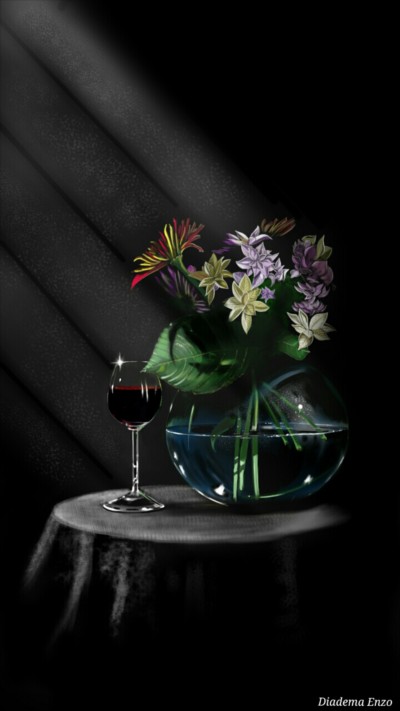 Wine & Flowers  | Abex | Digital Drawing | PENUP