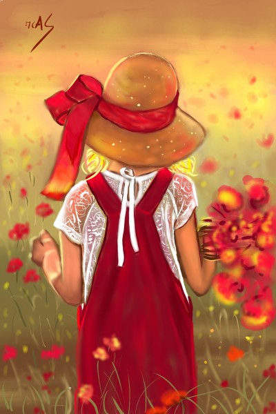 Nena amb flors  | Carme | Digital Drawing | PENUP