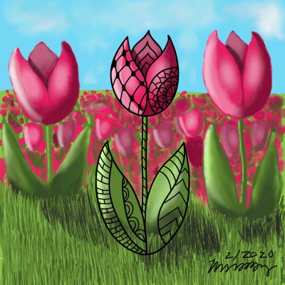 Tulip Field | Ria1 | Digital Drawing | PENUP