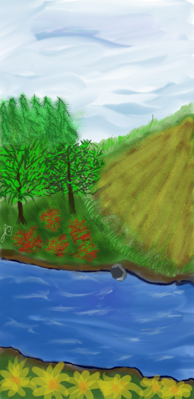 A little hobbie farm on the river | Jules | Digital Drawing | PENUP