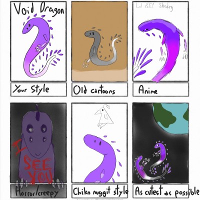 Void Dragon in Different Styles Remix | ArabellaMeyer | Digital Drawing | PENUP