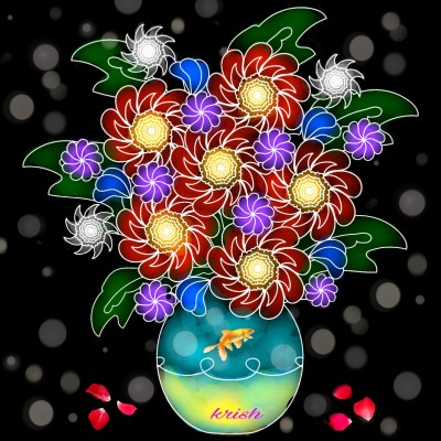 Lovely Flowers ♡ Aquarium Vase | krish | Digital Drawing | PENUP