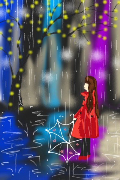 빗속의여인 a woman in the rain... | youngsook | Digital Drawing | PENUP