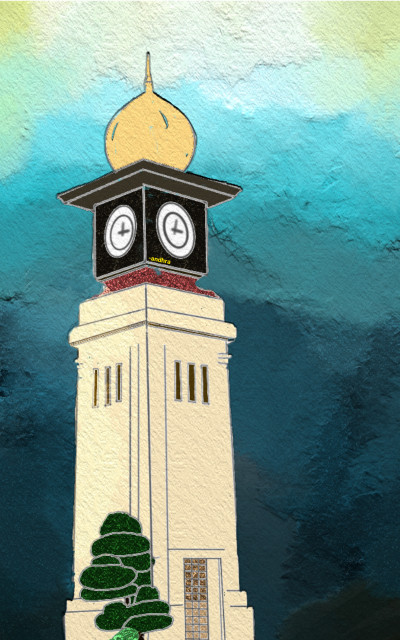 Home Town Tower Clock | Andhra.Ghandi | Digital Drawing | PENUP