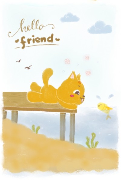 Hello Friend! ♡♡ | Orenjineko | Digital Drawing | PENUP