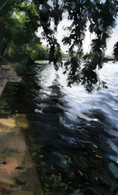 Falling leaves in the river | lyh | Digital Drawing | PENUP
