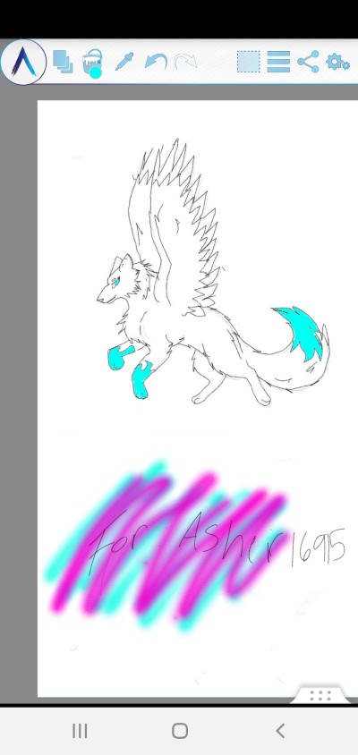 Winged White wolf  | -_CHiLdSPlaY_- | Digital Drawing | PENUP