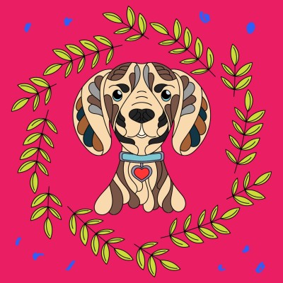 Un perro de corado  | Rosa | Digital Drawing | PENUP