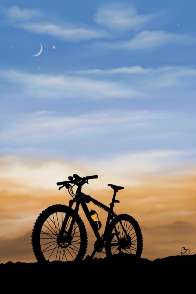 A bicycle with an infinite sky :) | Sina | Digital Drawing | PENUP