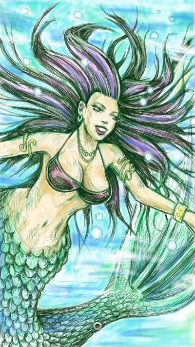 mermaid finished (I think) | casebasket | Digital Drawing | PENUP