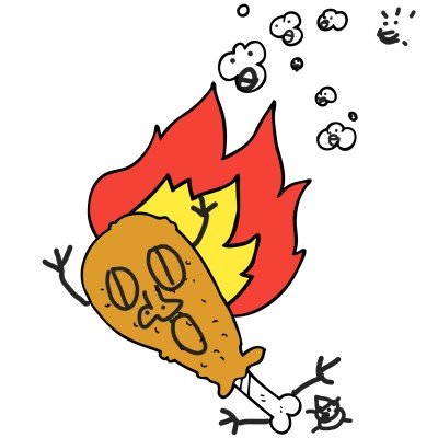 Chicken with fire | SimpleDrawing | Digital Drawing | PENUP