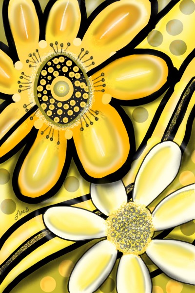Floral in Yellows | LisaBme | Digital Drawing | PENUP