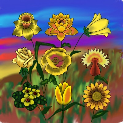 Yellow Wild Flowers | missdarrian | Digital Drawing | PENUP