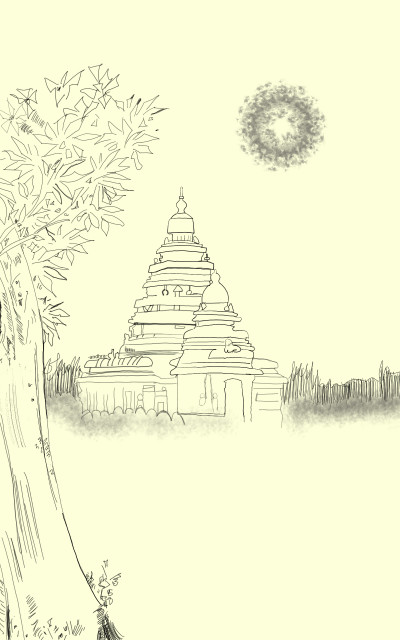 Mahapalipuram@ South India | Andhra.Ghandi | Digital Drawing | PENUP