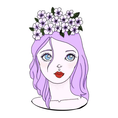 girl with flowers in her hair | lilasmurf | Digital Drawing | PENUP