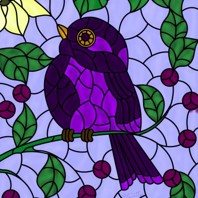 Mosaic Purple Martin  | Burrgump | Digital Drawing | PENUP