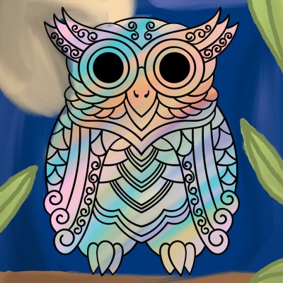 night sky owl  | penupartist | Digital Drawing | PENUP