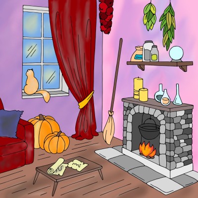 Living Room with Fireplace | Bowlnmike | Digital Drawing | PENUP