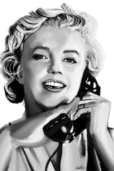 Marilyn Monroe at phone | xabat | Digital Drawing | PENUP